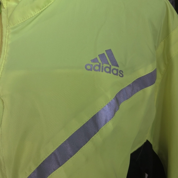 Adidas Bright Yellow  Windbreaker with Black Details Size XL - Picture 7 of 11